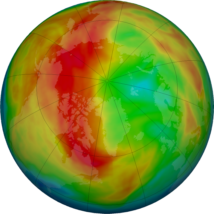 Arctic ozone map for 23 January 2024